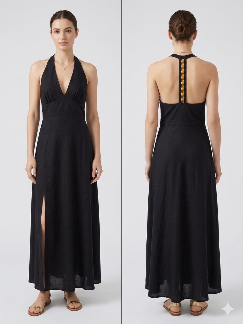 Vince Camuto Women's Sleeveless Halter Maxi Dress